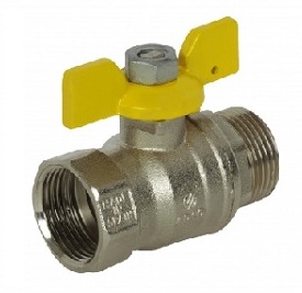Gāzes lodveida ventīlis 3/4'', i-a, tauriņveida rokturis, hromēts, PN20, ARCO, M1130CR