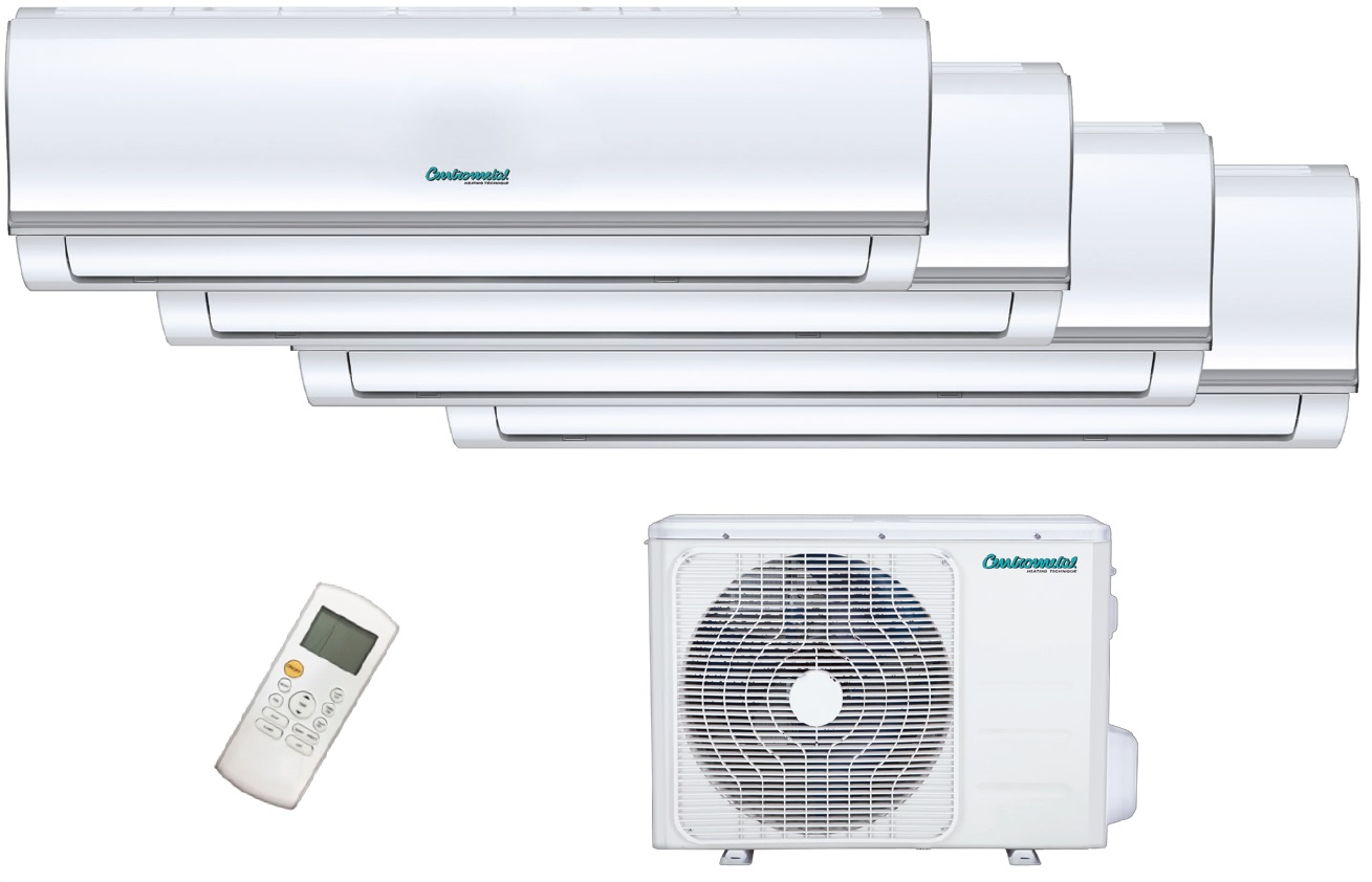 Siltumsūknis gaiss-gaiss ar dzesēšanas funkciju, QUADRUPLE SPLIT 3x9000 + 12000 BTU/h, R32, A/C=10.60kW, Apk=11.10kW, Centrometal