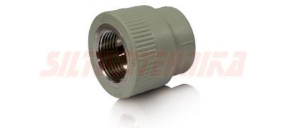 Полипропиленовый переход с внутренней резьбой D50*1*1/2'', серый
