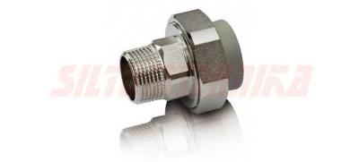 Полипропиленовая разъемная муфта D25x3/4'' M, серая
