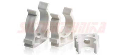 Plastmasas caurules stiprinājums d28, balts