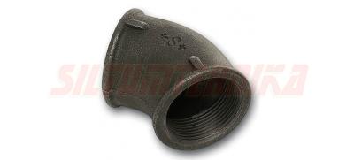 Melns čuguna līkums 1/2'', FF, 45 grādi