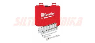 Uzgriežņu atslēgas ar sprūdratu un uzgaļu komplekti, 1/4'', 28 gab. komplekts, Milwaukee, 4932464943