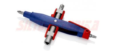 Pildspalvas tipa universālā atslēga ar 4 atslēgas profiliem un 2 bitiem, Knipex, 001107