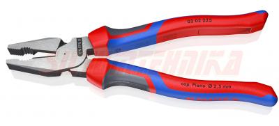 Kомбинированные плоскогубцы особой мощности 225 мм, с удобными ручками и полированной головкой, Knipex, 0202225