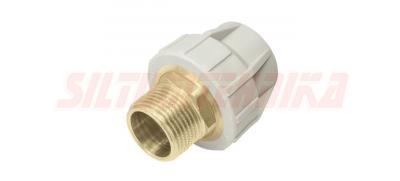 Cерый, полипропиленовый переход с наружной резьбой Дн 20*1/2'', KAN-therm