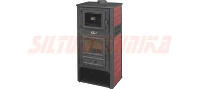 Solid fuel stove AMBASADOR R N, with oven, BLIST, red