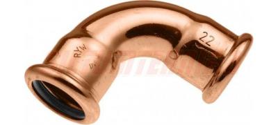 Mедный отвод под пресс D15, 90G, I-I, H2O, KAN-therm, 2265302001