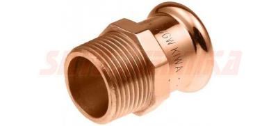 Mедный переход с наружной резьбой под пресс D35x1'', H2O, KAN-therm, 2265045013