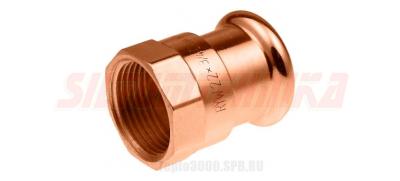Mедный переход с внутренней резьбой под пресс D22x1'', H2O, KAN-therm, 2265044001