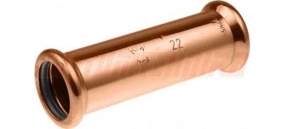 Mедная удлиненная муфта под пресс D35, I-I, H2O, KAN-therm, 2265245017