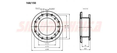Редукционный переходной фланец 168/150 мм, для водонагревателей Dražice, 100641136